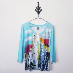 Simply Art By Dolcezza Blouse Size S Wearable Art Abstract Top Watercolor